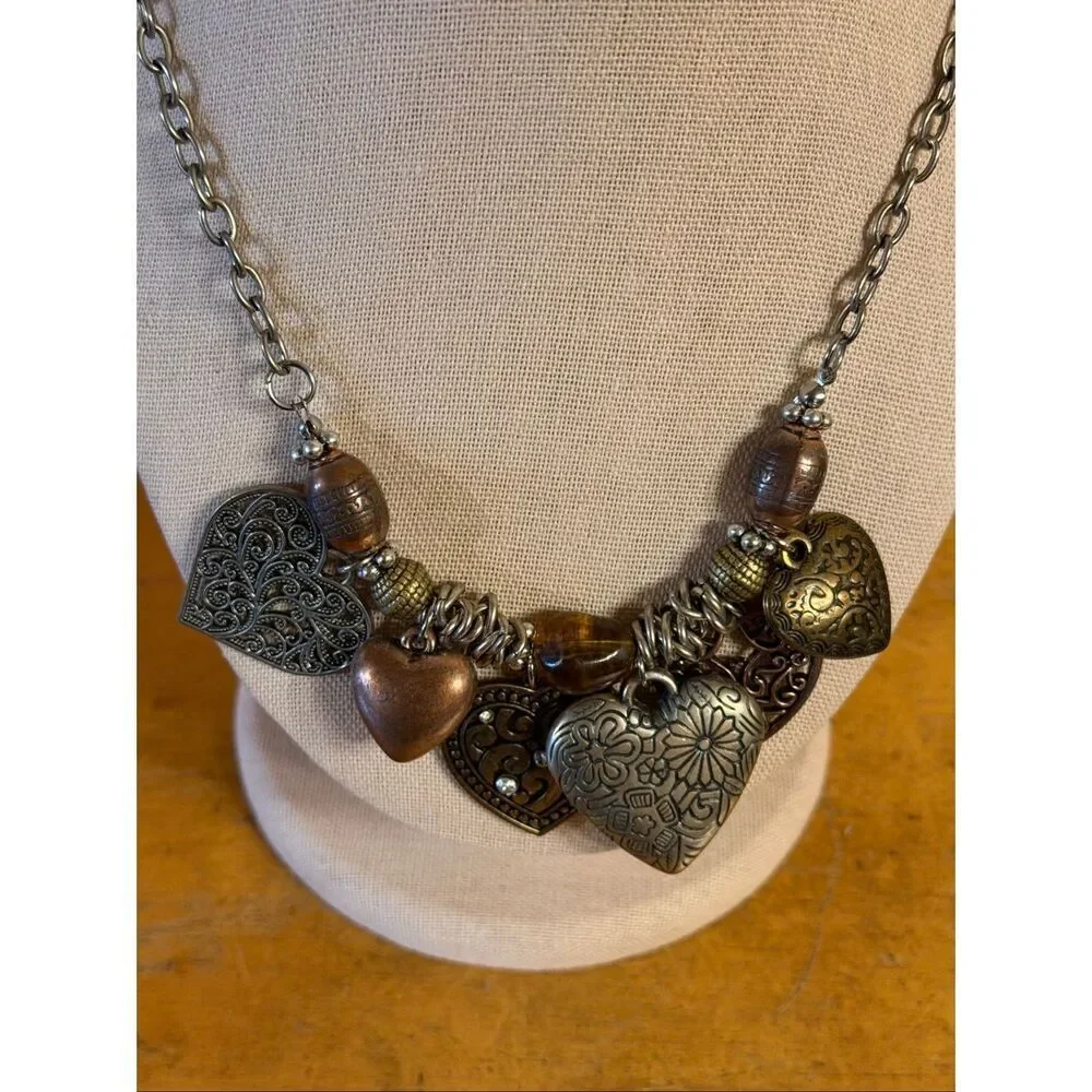 Mid-Century Multiple-Heart Necklace (7429)